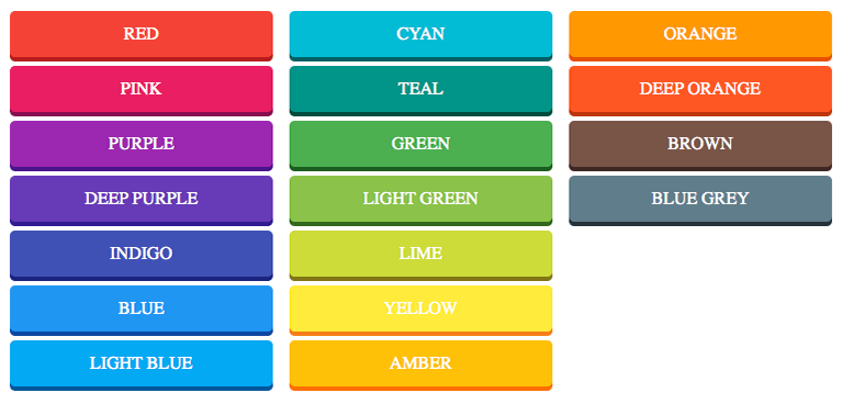 Material Design Buttons Colors
